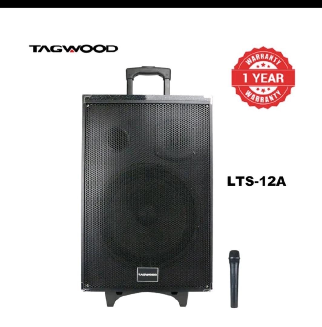 TAGWOOD LTS-12A 12000W PORTABLE TROLLEY SPEAKER WITH ONE FREE WIRELESS MICROPHONE, BLUETOOTH,FM RADIO,USB