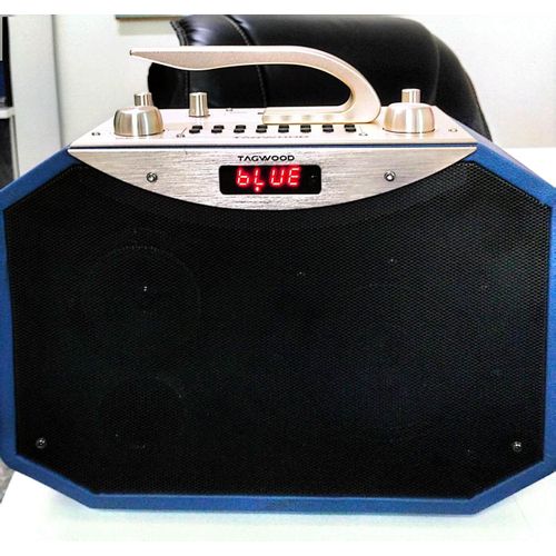 NEW Tagwood LTS-5A Portable Speaker (36W) – 5-inch Bass Unit • Bluetooth/USB/AUX • MP3 Support • LED Display & Remote • 45Hz-20kHz Range•Wood Build•4.8 kg•Rechargeable Battery.Has ONE FREE microphone