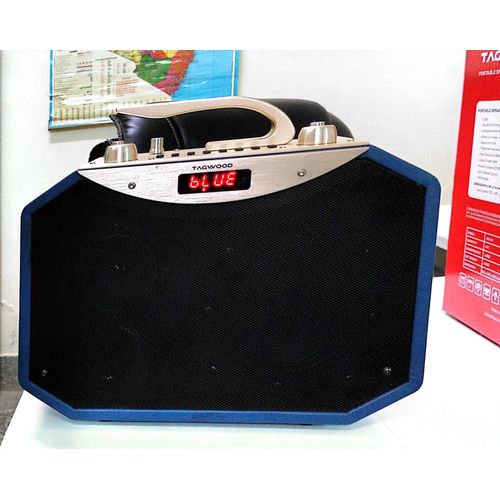 NEW Tagwood LTS-5A Portable Speaker (36W) – 5-inch Bass Unit • Bluetooth/USB/AUX • MP3 Support • LED Display & Remote • 45Hz-20kHz Range•Wood Build•4.8 kg•Rechargeable Battery.Has ONE FREE microphone