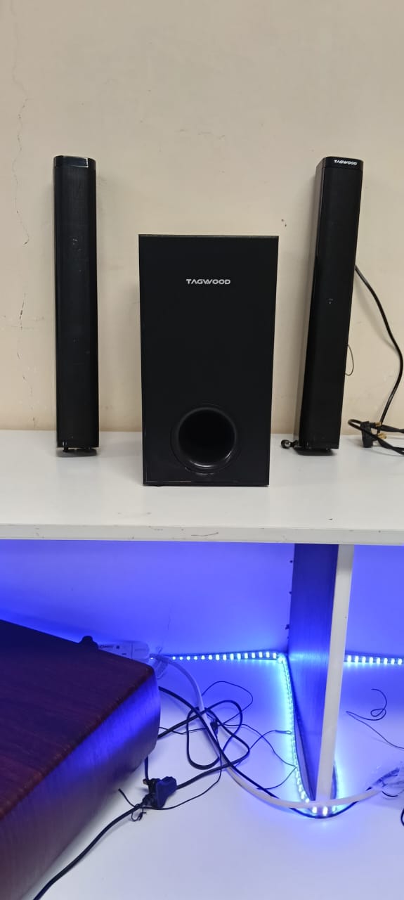 Tagwood 7500W 2.1CH Multimedia Bluetooth Woofer Speaker System Subwoofer Soundbar BT/USB/SD/FM Subwoofer Home Audilo System Soundbar with Remote Control S1 Speaker bass