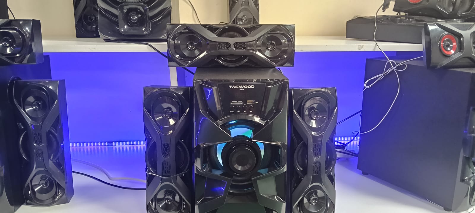 NEW Tagwood LS-631N 3.1CH Subwoofer with Bluetooth, FM, USB, SD,  2 satellite speakers & remote. Perfect Hi-Fi sound system for home cinema, music & gaming.