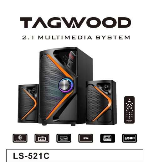 TAGWOOD LS-521C 2.1CH 6000W PMPO Woofer Home Audio Speaker BLUETOOTH/FM/SB/USB Subwoofer Speaker System
