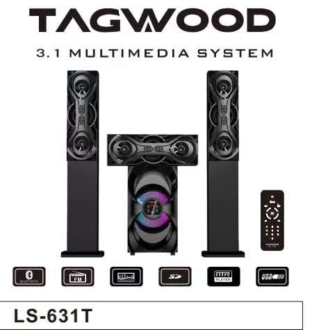TAGWOOD LS-631T 3.1CH WOOFER SUBWOOFER BLUETOOTH CINEMA HOME THEATRE SYSTEM BLUETOOTH HI-FI SPEAKER SYSTEM