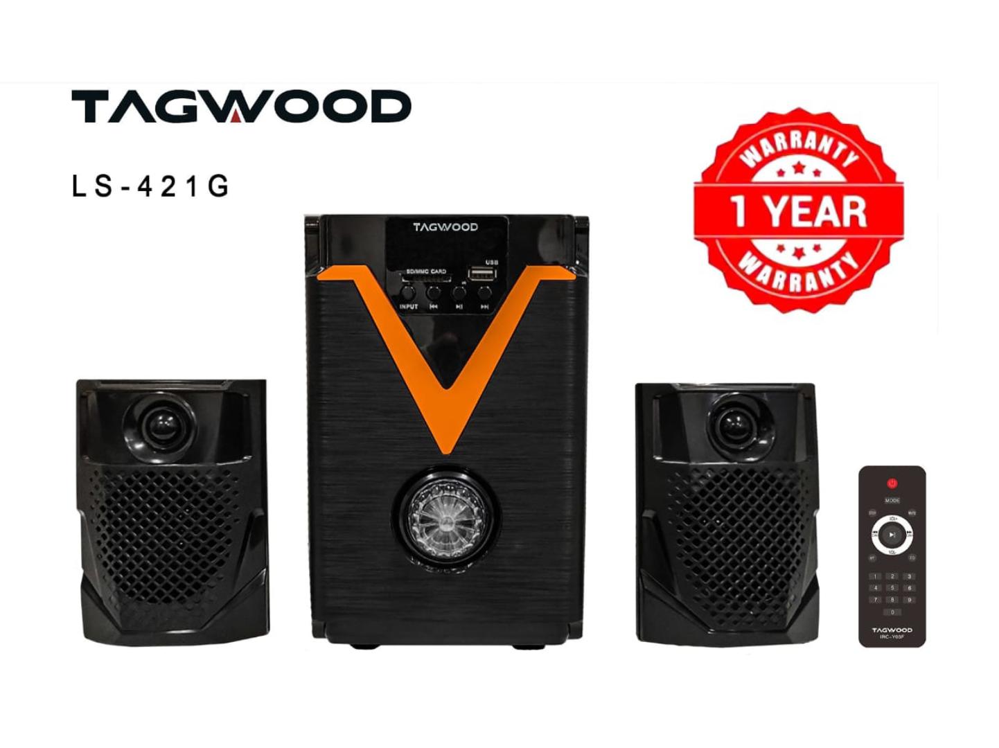 TAGWOOD LS-421G 2.1CH 6000W PMPO WOOFER Home Audio SPEAKER BLUETOOTH/FM/SB/USB Subwoofer Speaker System