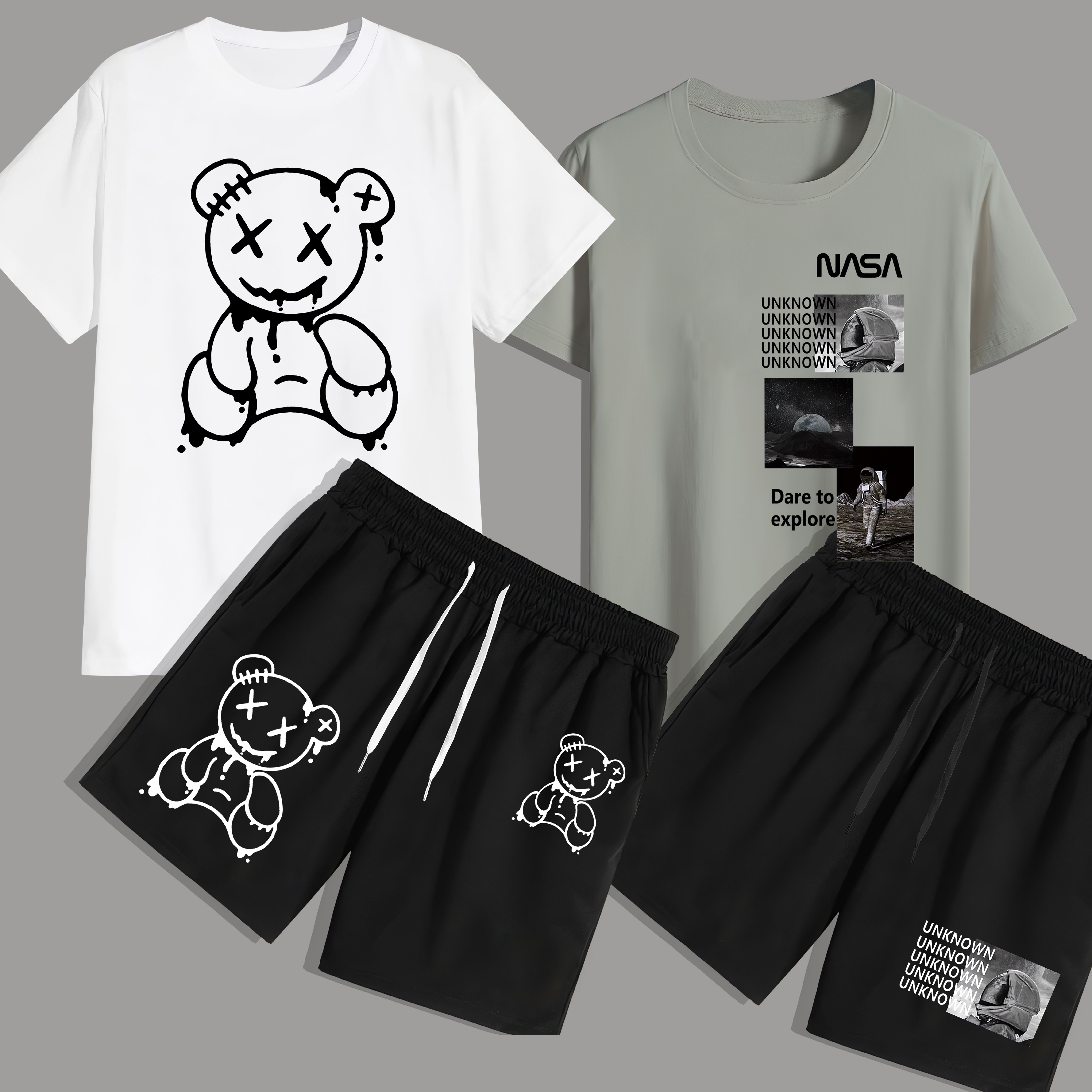 【T-shirt+short】 Short-sleeved men's T-shirt 1201