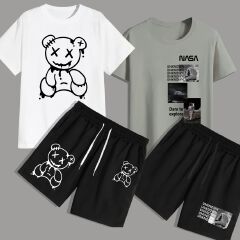 Man clothes  Men's clothing - Summer - Short-sleeved T-shirt - Printed - New style T-shirt+short  Short-sleeved men's T-shirt 1201