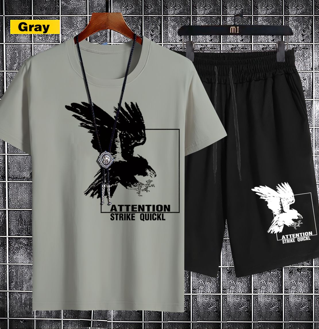【T-shirt+short 】 Short-sleeved men's T-shirt 1202
