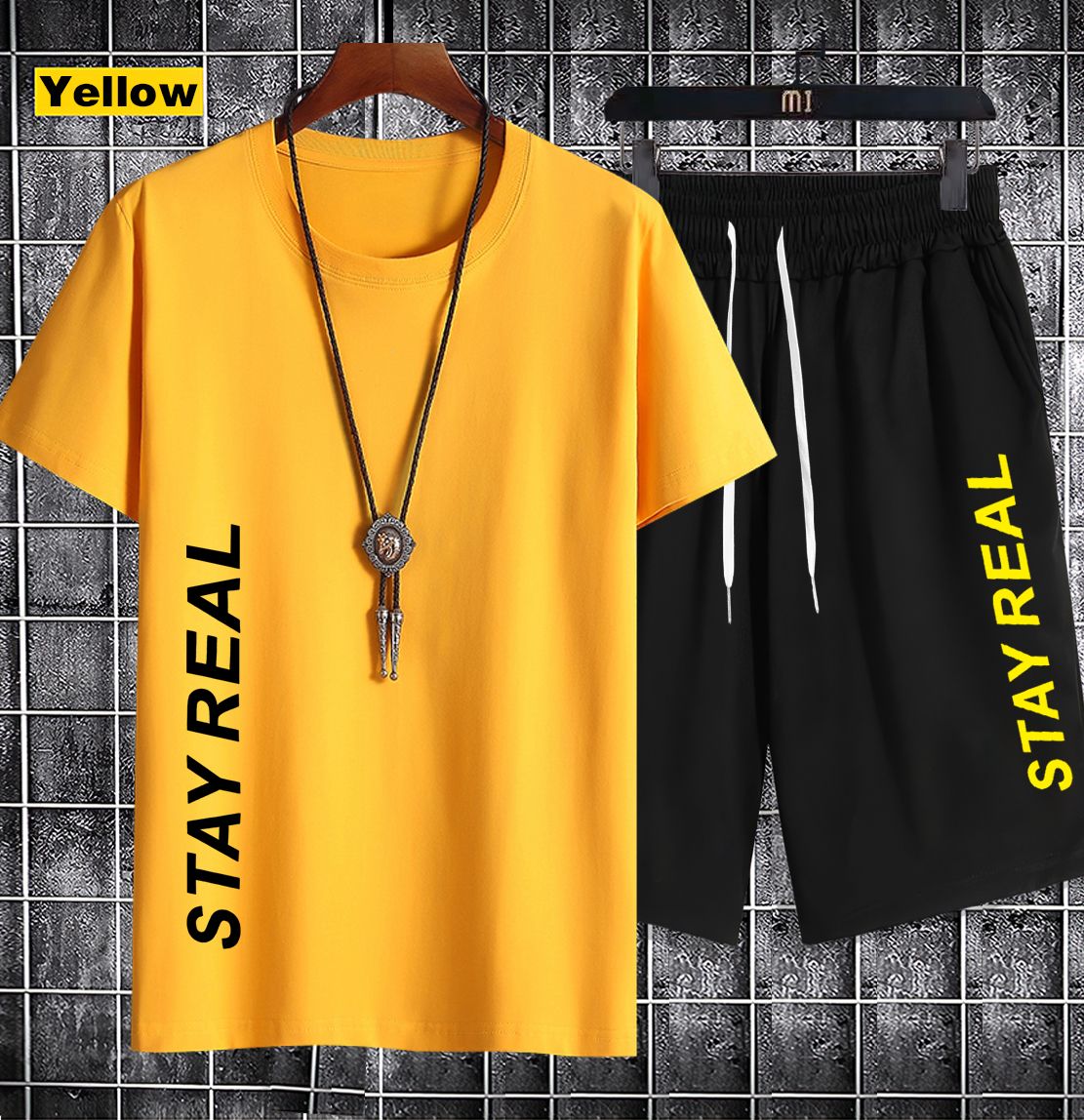 【T-shirt+short 】 Short-sleeved men's T-shirt 1202