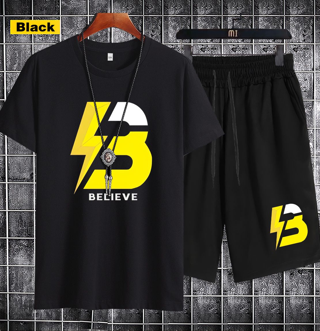 【T-shirt+short 】 Short-sleeved men's T-shirt 1202