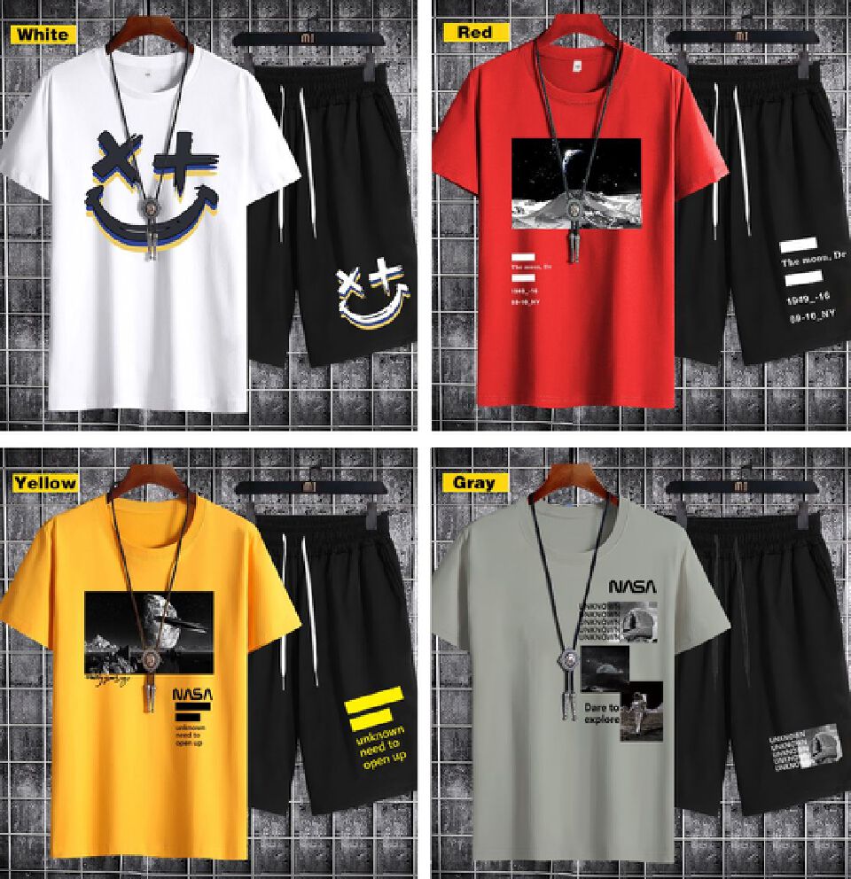 Man clothes  Men's clothing - Summer - Short-sleeved T-shirt - Printed - New style T-shirt+short  Short-sleeved men's T-shirt 1201