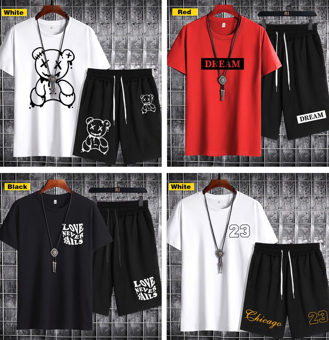 【T-shirt+short】 Short-sleeved men's T-shirt 8888