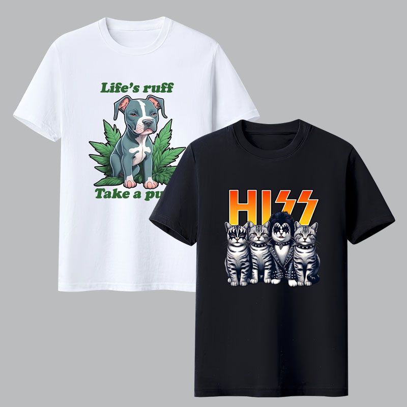 Man clothes  Men's clothing - Summer - Short-sleeved T-shirt - Printed - New style 2 PCS Short sleeve T-shirt Men