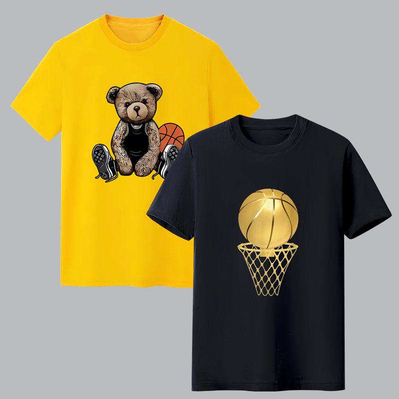 Man clothes  Men's clothing - Summer - Short-sleeved T-shirt - Printed - New style  2 PCS Short sleeve T-shirt Men
