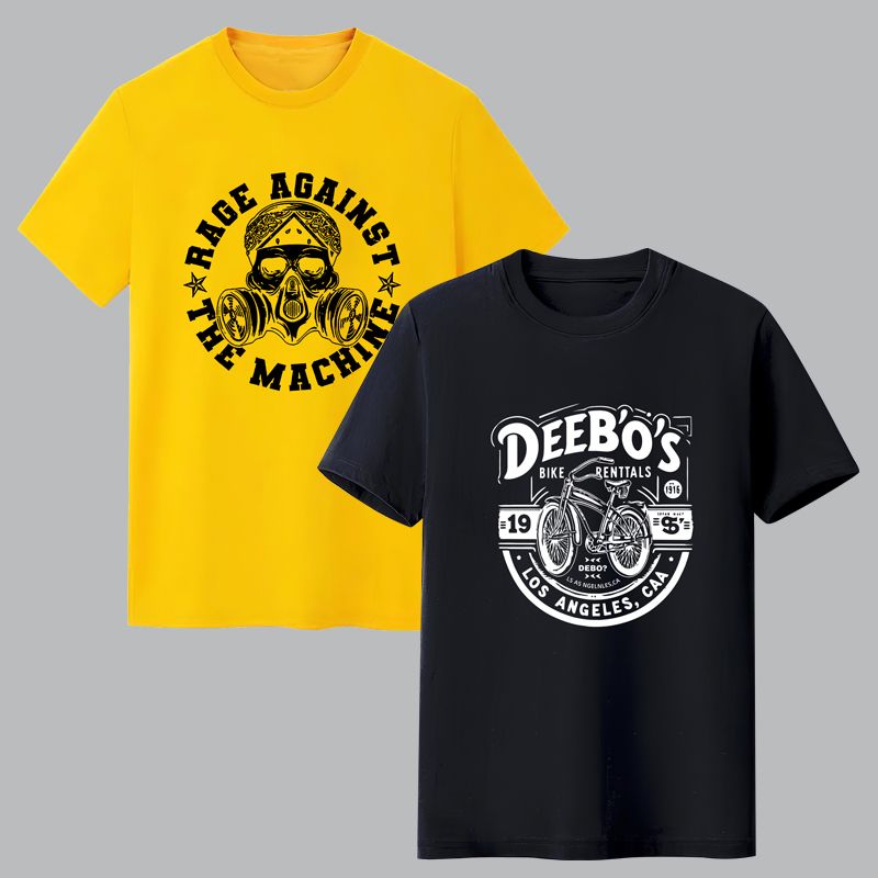 Man clothes  Men's clothing - Summer - Short-sleeved T-shirt - Printed - New style  2 PCS Short sleeve T-shirt Men
