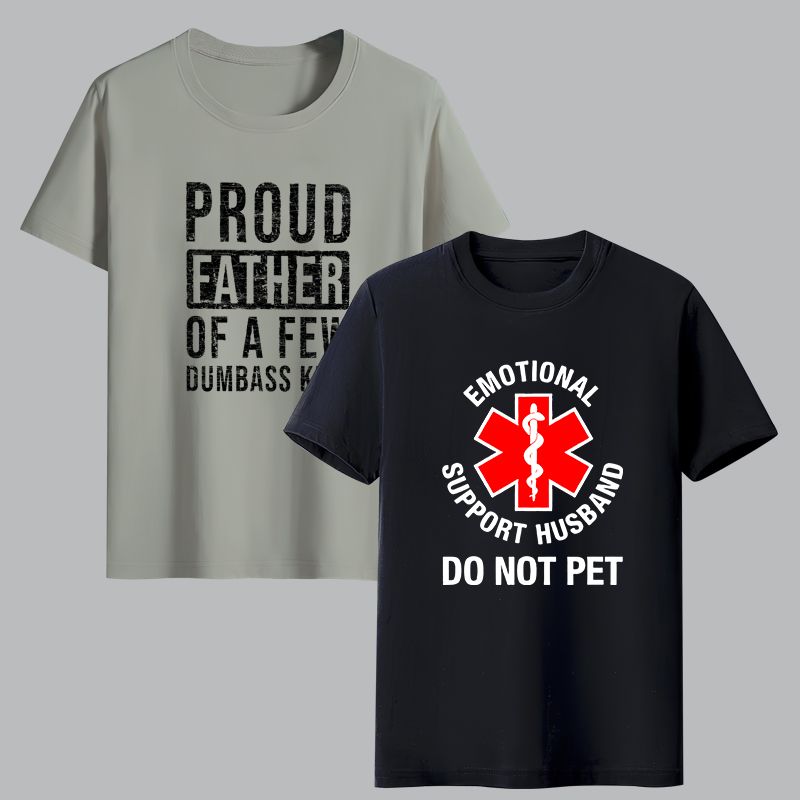 Man clothes  Men's clothing - Summer - Short-sleeved T-shirt - Printed - New style  2 PCS Short sleeve T-shirt Men