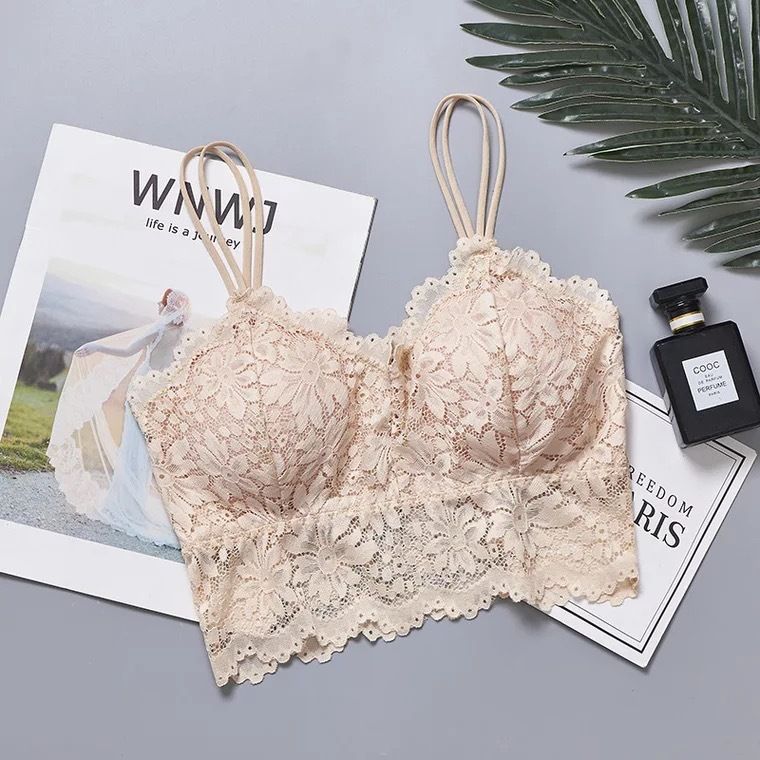 Comfy Floral Lace Wireless Push Up Bra - Women's Lingerie & Underwear