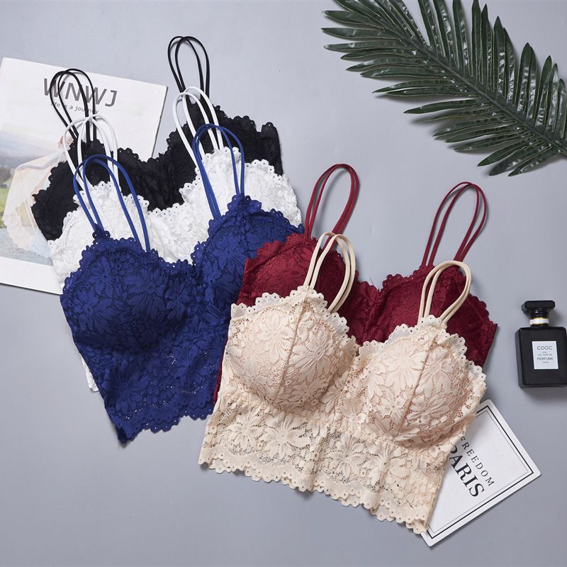 Comfy Floral Lace Wireless Push Up Bra - Women's Lingerie & Underwear