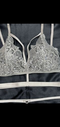Women's  Floral Lace Lingerie Set with Cut-Out Bra and Thong Underwear women clothes