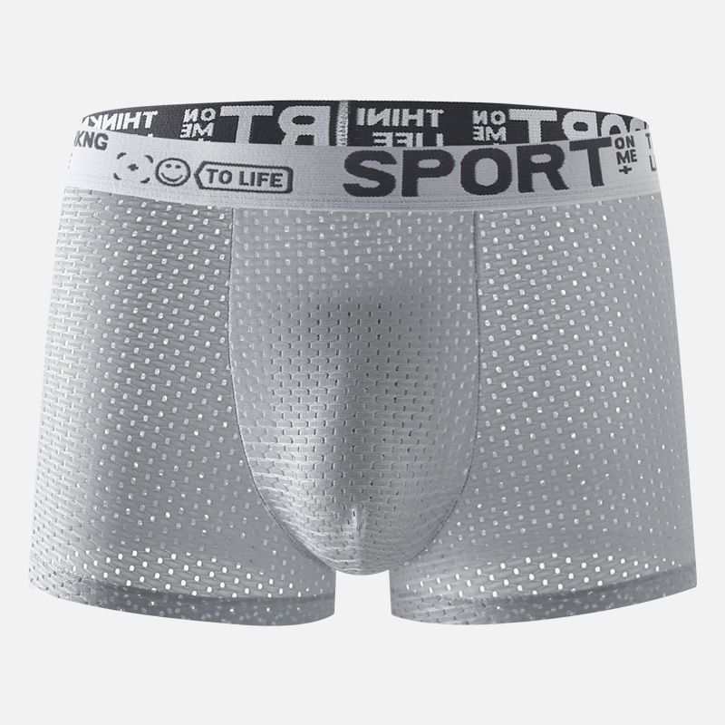 4-piece men wear underwear men's ice silk mesh comfortable and breathable boxers briefs shorts youth boxer shorts Thin & Cool For Summer