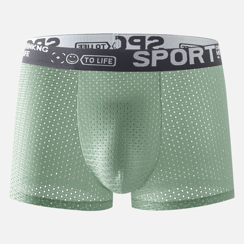 4-piece men wear underwear men's ice silk mesh comfortable and breathable boxers briefs shorts youth boxer shorts Thin & Cool For Summer