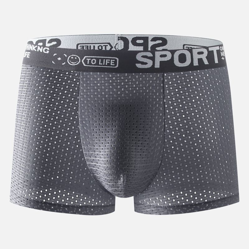 4-piece men wear underwear men's ice silk mesh comfortable and breathable boxers briefs shorts youth boxer shorts Thin & Cool For Summer