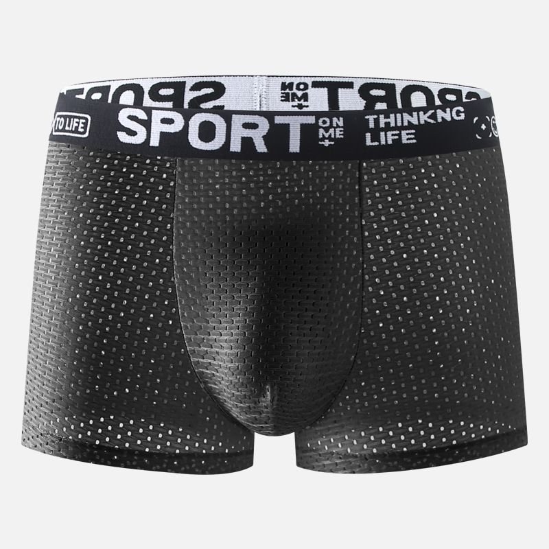 4-piece men wear underwear men's ice silk mesh comfortable and breathable boxers briefs shorts youth boxer shorts Thin & Cool For Summer