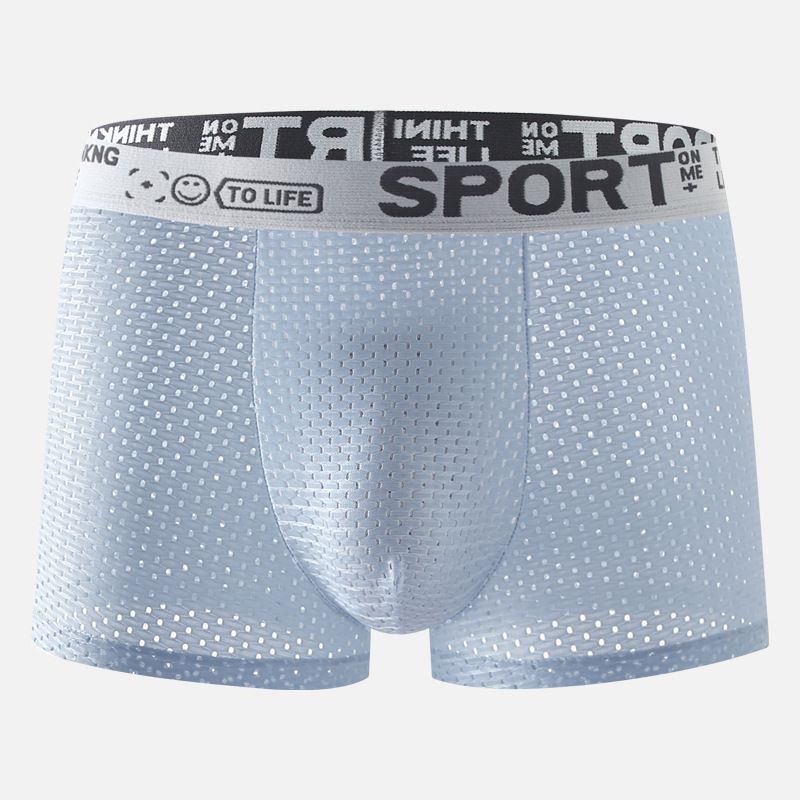 4-piece men wear underwear men's ice silk mesh comfortable and breathable boxers briefs shorts youth boxer shorts Thin & Cool For Summer