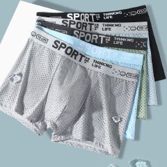 4-piece men underwear men's ice silk mesh comfortable and breathable boxers briefs shorts boxer Thin & Cool For Summer man clothes