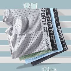 4-piece men underwear men's ice silk mesh comfortable and breathable boxers briefs shorts boxer Thin & Cool For Summer man clothes
