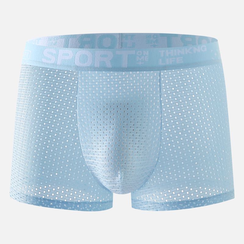 4-piece men wear underwear men's ice silk mesh comfortable and breathable boxers briefs shorts youth boxer shorts Thin & Cool For Summer