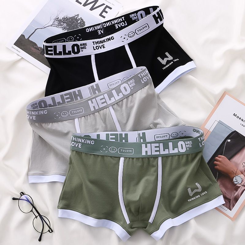 3PCS Men's underwear cotton sports breathable Aro pants plus size shorts  pure cotton men’s boxer briefs