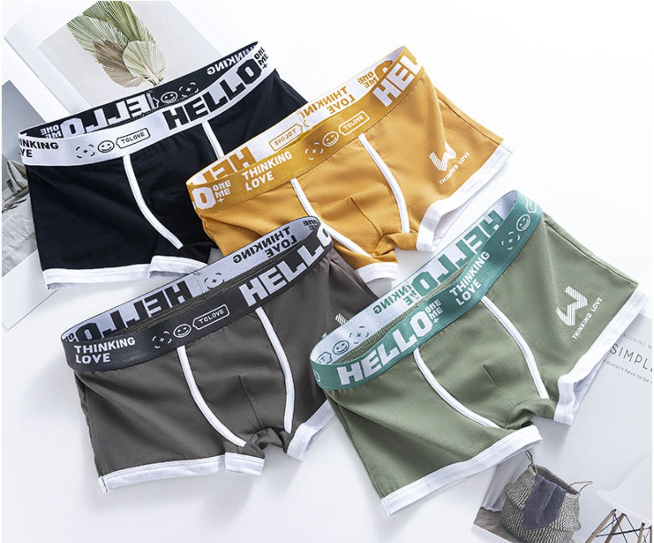 3PCS Men's underwear cotton sports breathable Aro pants plus size shorts  pure cotton men’s boxer briefs
