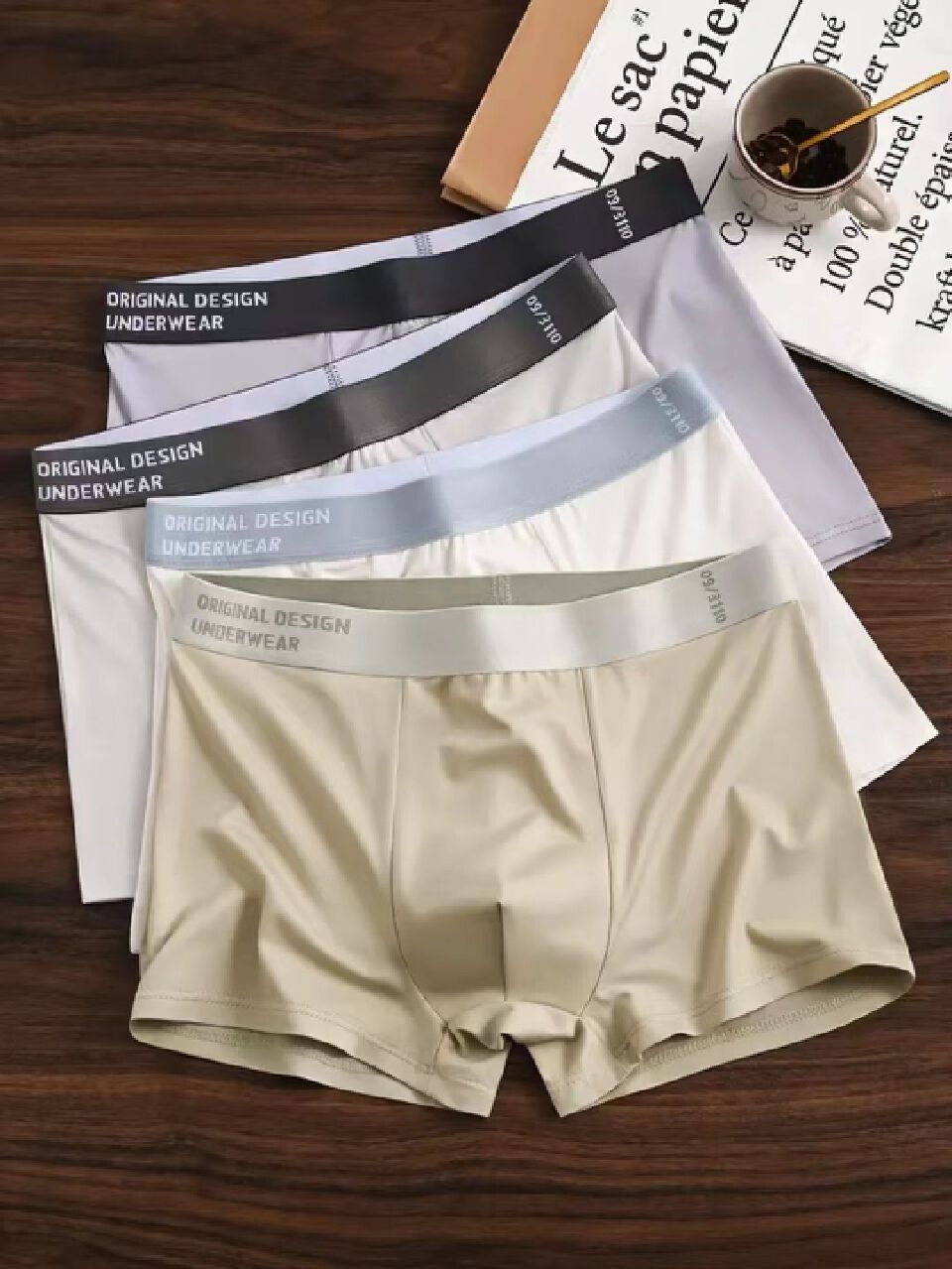 4pcs Men's Underwear, Breathable Soft Comfy Stretchy Boxer Briefs Shorts, Fashion Bottom Pants men's boxer briefs man clothes