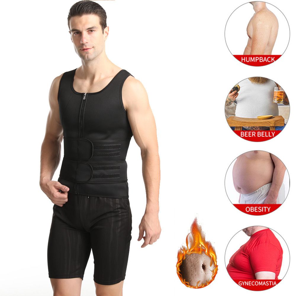 Sauna Double Belt Vest Male Sports Vest Gym Shirt Neoprene Suddenly And Violently Sweat Suit