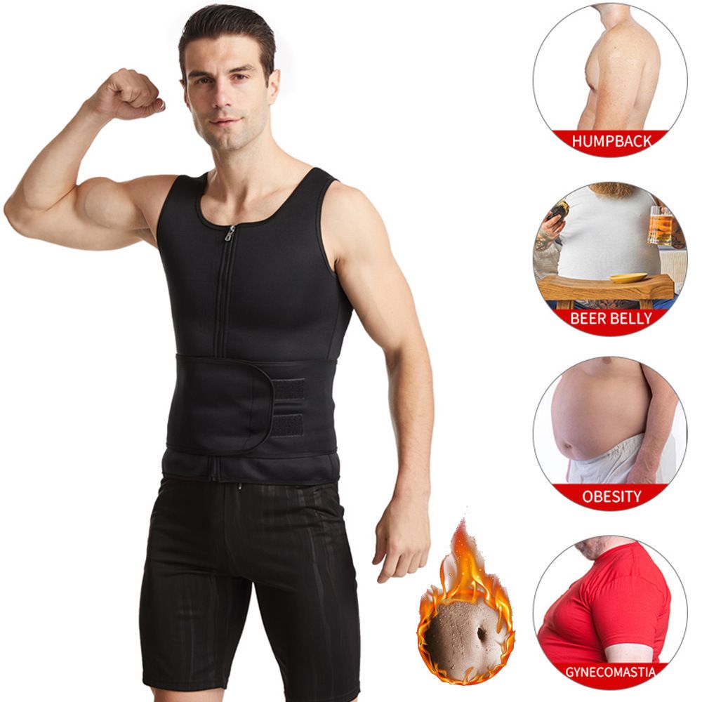 Sauna Double Belt Vest Male Sports Vest Gym Shirt Neoprene Suddenly And Violently Sweat Suit