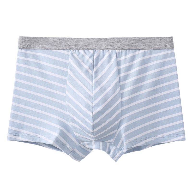 3Pcs Cotton striped men's boxer briefs loose plus size sports youth mid waist breathable - Antibacterial,Soft and Comfy Shorts men's breathable boxer briefs