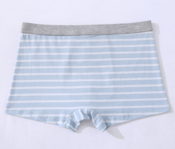 3Pcs Cotton striped men's boxer briefs loose plus size sports youth mid waist breathable - Antibacterial,Soft and Comfy Shorts men's breathable boxer briefs