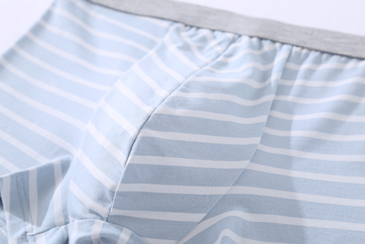 3Pcs Cotton striped men's boxer briefs loose plus size sports youth mid waist breathable - Antibacterial,Soft and Comfy Shorts men's breathable boxer briefs