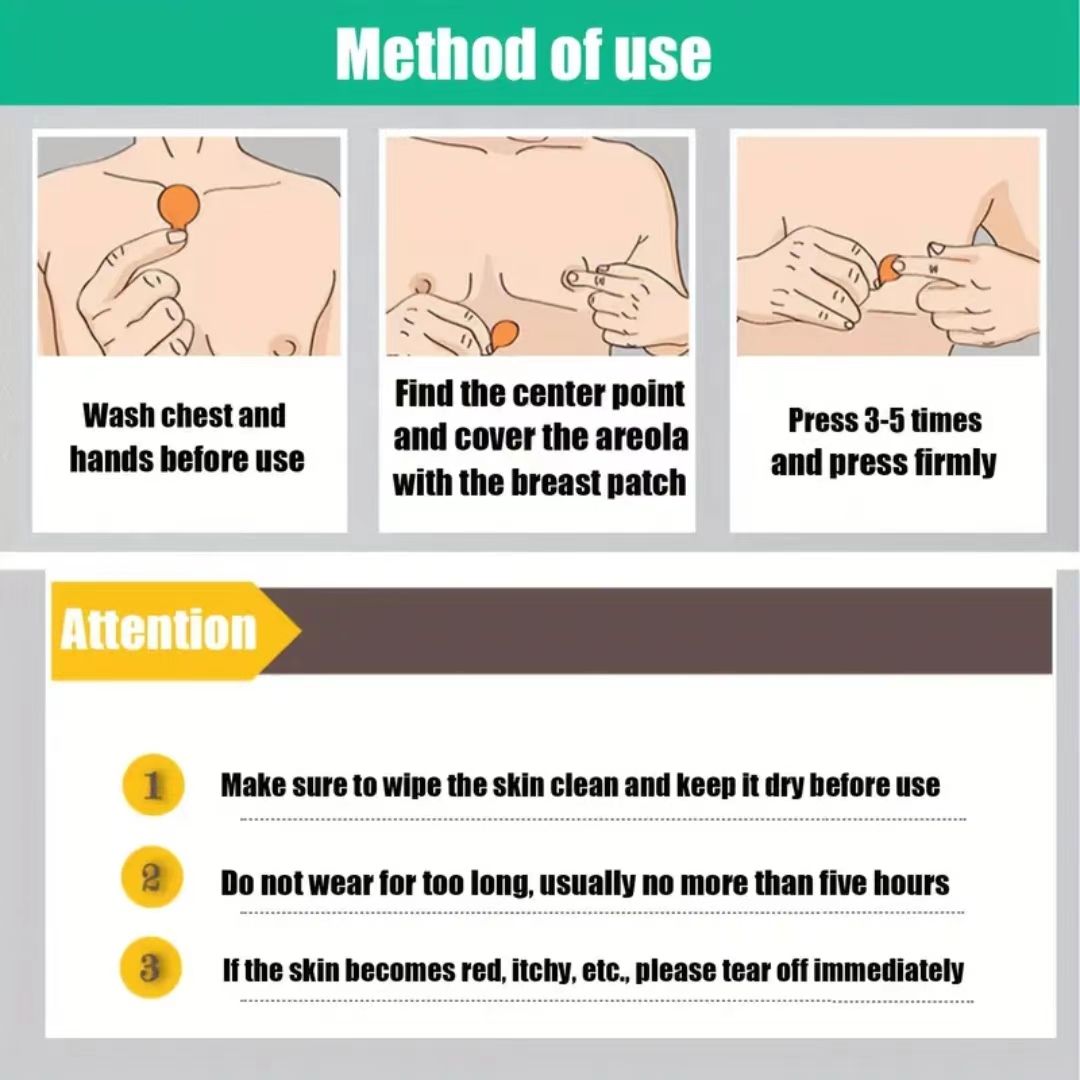 10 Pairs Pack Men's Nipple Tapes, Breast Band Replacement, Conceal Men's Breasts, Breast Tape, Nipple Cream, Body Shaping Underwear