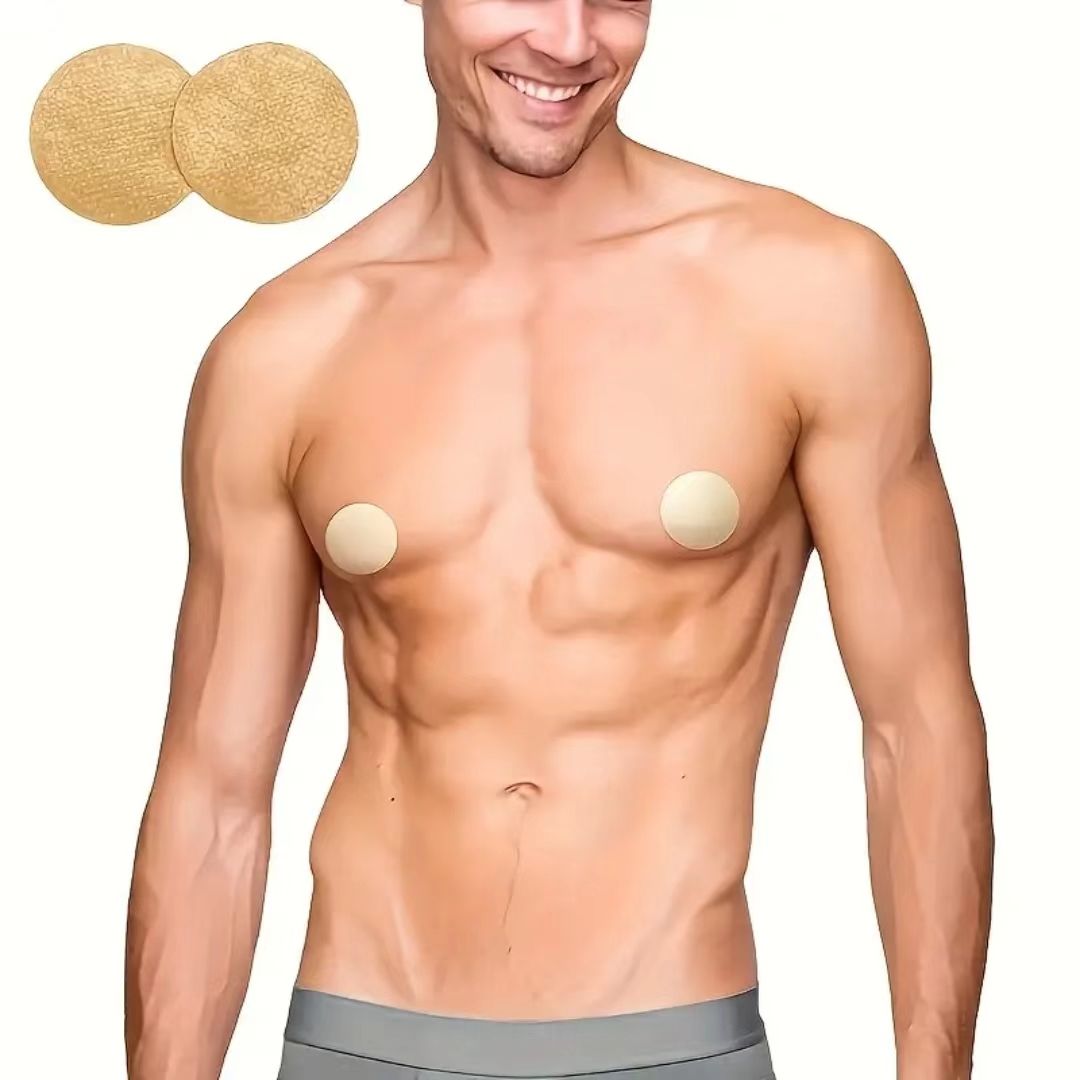 10 Pairs Pack Men's Nipple Tapes, Breast Band Replacement, Conceal Men's Breasts, Breast Tape, Nipple Cream, Body Shaping Underwear