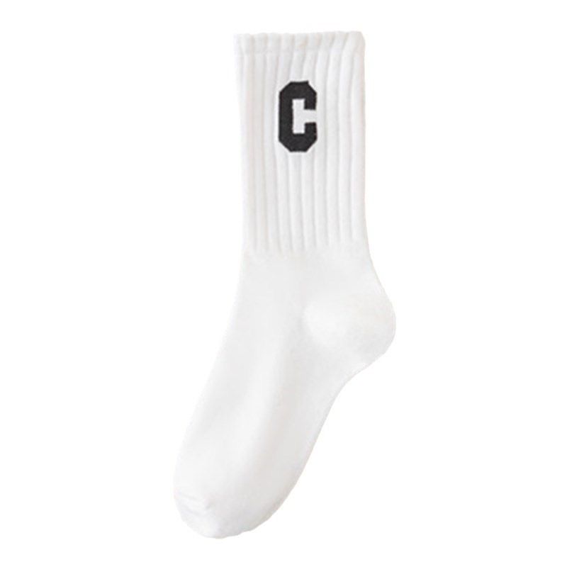 5Pairs Socks Cotton Stockings Bling Ladies Trend All-fit Mid-tube Socks Autumn Winter Vertical Bar Letter Kinematic Growth Socks