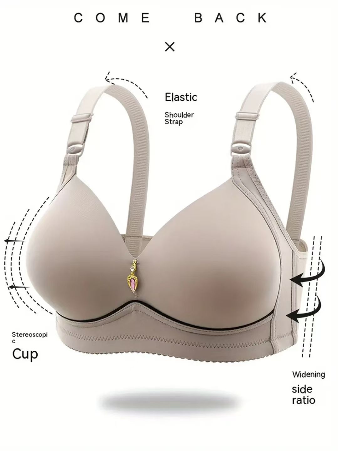 Women's Maternity Solid Color Bra, Stretchy Comfy Underwear ，Comfortable gathering underwear, foldable breast, anti sagging bra