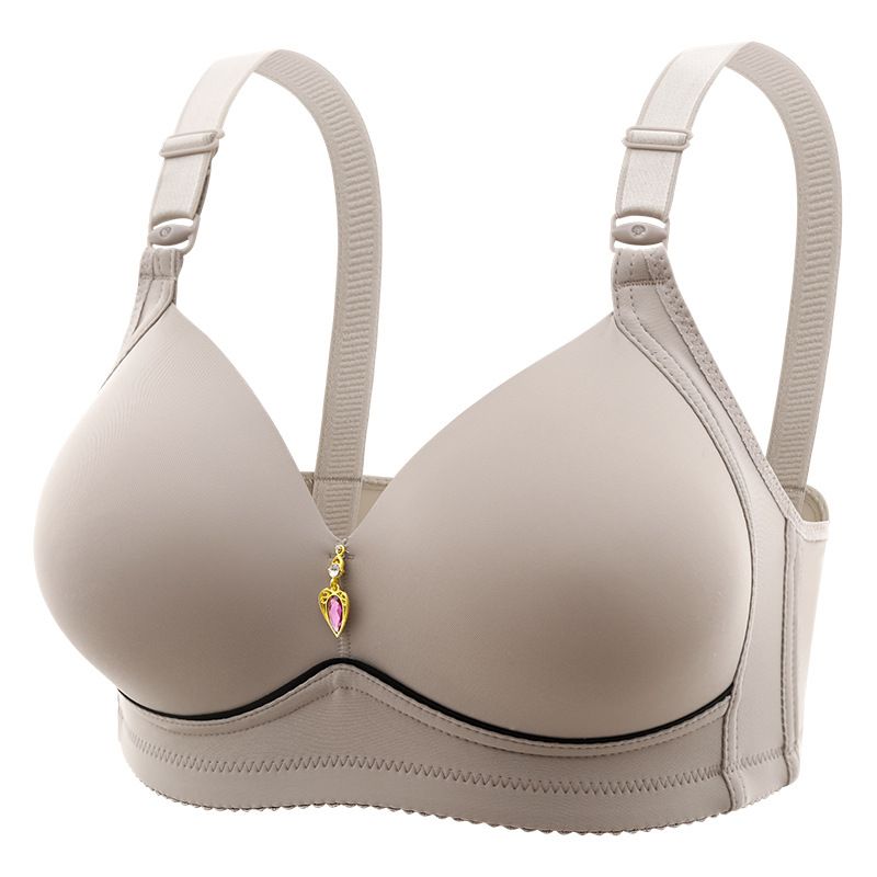 Women's Maternity Solid Color Bra, Stretchy Comfy Underwear ，Comfortable gathering underwear, foldable breast, anti sagging bra