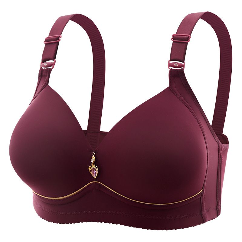 Women's Maternity Solid Color Bra, Stretchy Comfy Underwear ，Comfortable gathering underwear, foldable breast, anti sagging bra