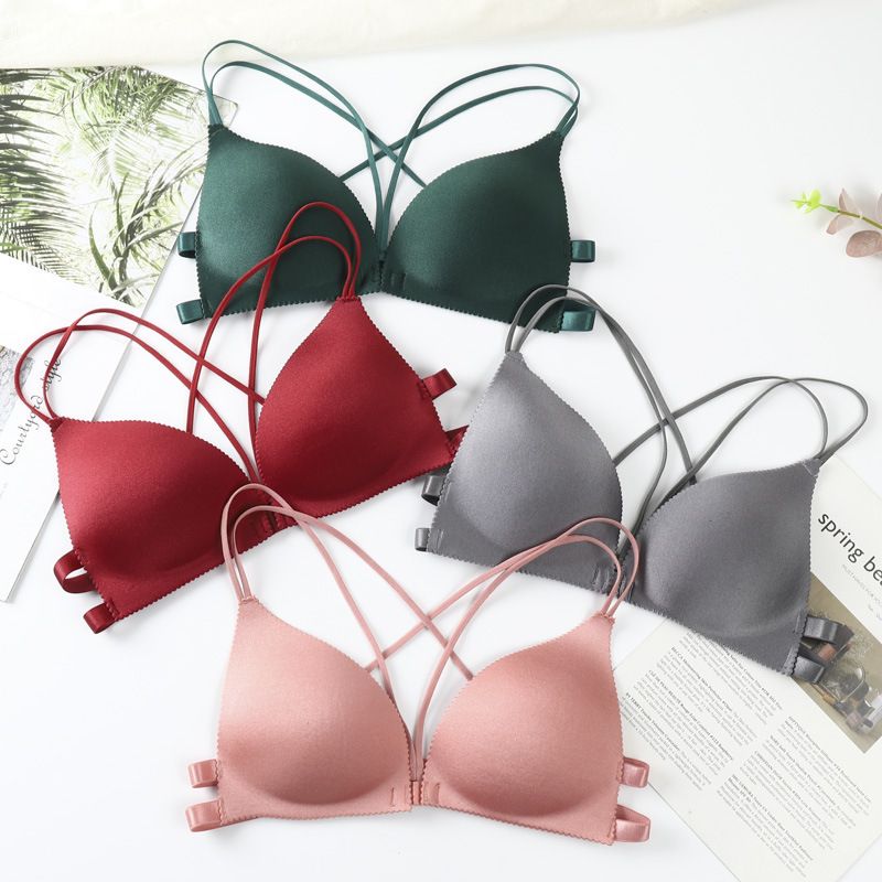 Triangular cup multi-color sponge pad one-size-fits-all chest wrap bra without steel ring strap palm rest braWomen's Clothing Lingerie Bras