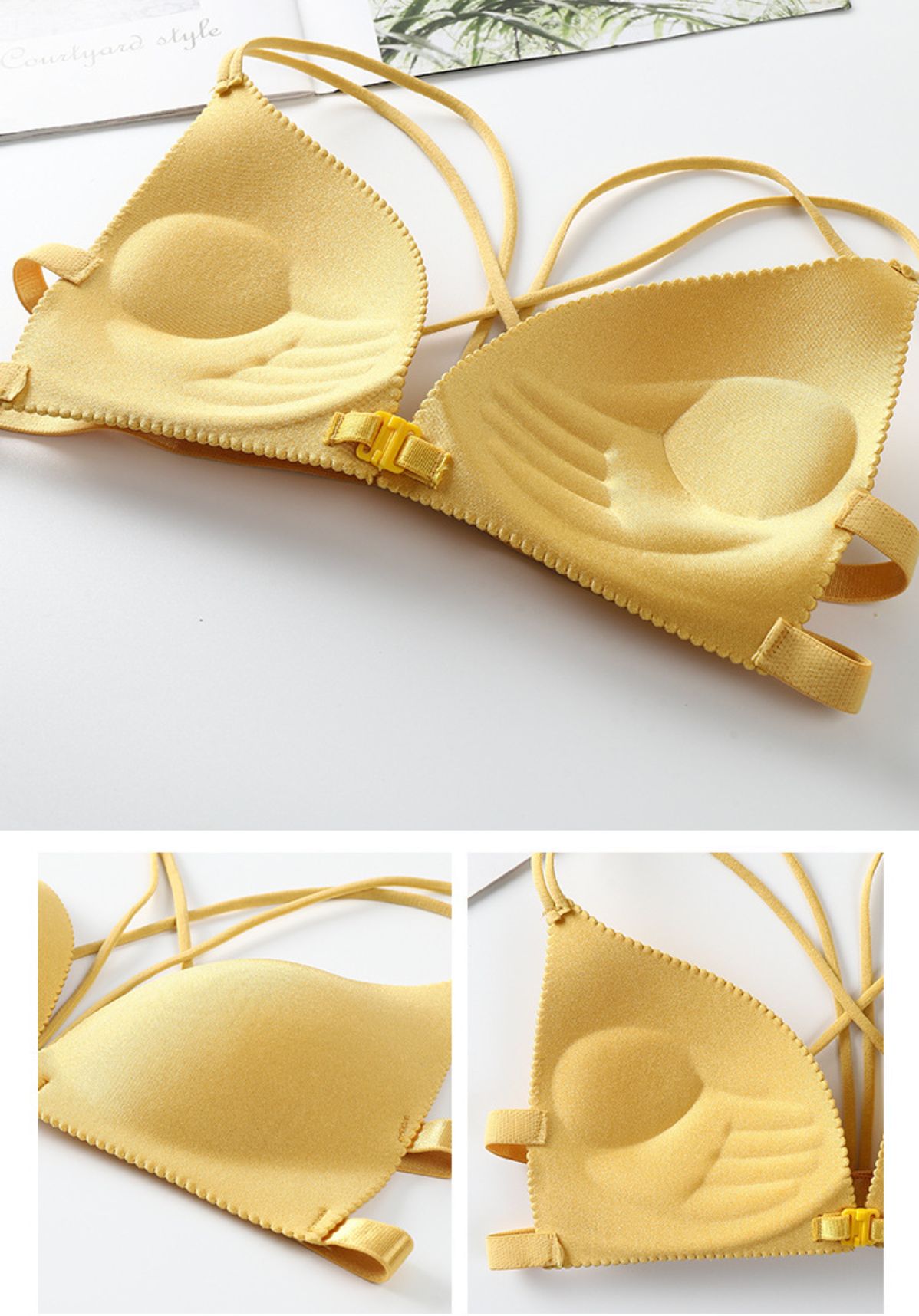 Triangular cup multi-color sponge pad one-size-fits-all chest wrap bra without steel ring strap palm rest braWomen's Clothing Lingerie Bras