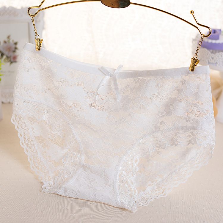 5Pcs Women’s lace underwear Ladies lingerie low waist panties solid color briefs underwear is close-fitting Multi-color random collocation non-refundable