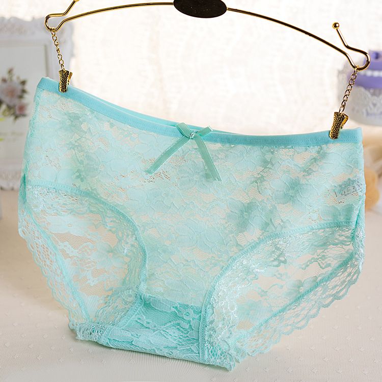 5Pcs Women’s lace underwear Ladies lingerie low waist panties solid color briefs underwear is close-fitting Multi-color random collocation non-refundable