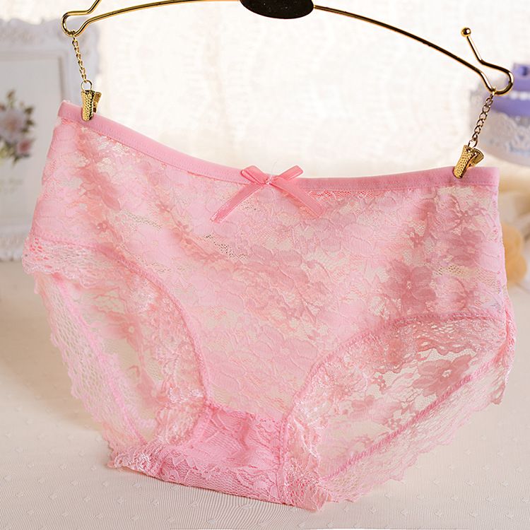 5Pcs Women’s lace underwear Ladies lingerie low waist panties solid color briefs underwear is close-fitting Multi-color random collocation non-refundable