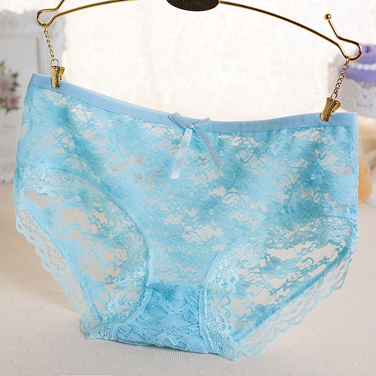 5Pcs Women’s lace underwear Ladies lingerie low waist panties solid color briefs underwear is close-fitting Multi-color random collocation non-refundable